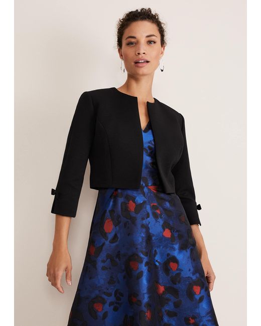 Phase Eight Blue Zoelle Bow Detail Jacket