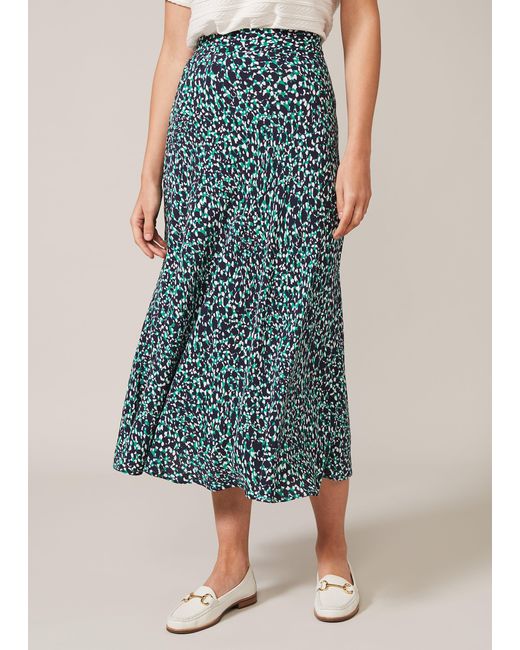 Phase Eight Blue Ginni Print Maxi Skirt