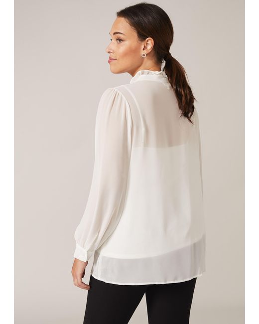 Phase Eight White Flynn Frill Blouse