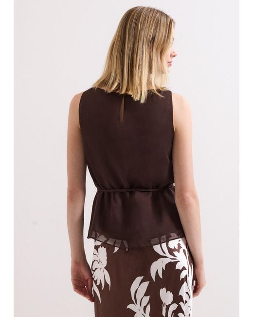 Phase Eight Brown Hazel Silk Sleeveless Top