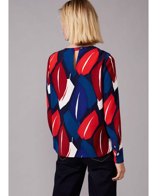 Phase Eight Multicolor Maebury Leaf Print Blouse