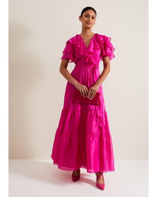 Phase Eight Pink 's Mabelle Organza Maxi Dress