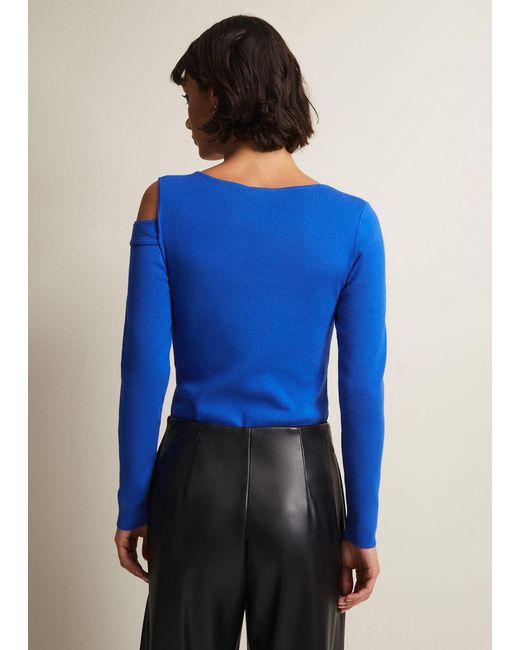 Phase Eight Blue Wren Cut Out Knitted Top