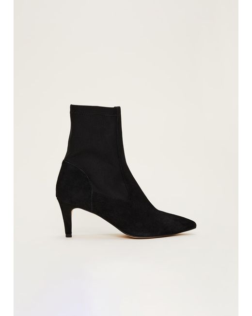 Phase Eight Black Suede Sock Boots