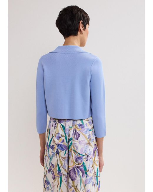 Phase Eight Blue Rihanna Collar Cropped Cover Up