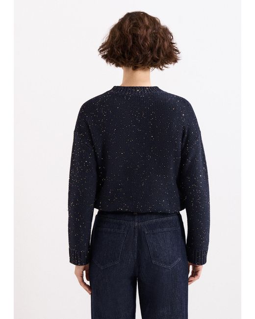 Phase Eight Blue Amelie Sequin Boxy Jumper