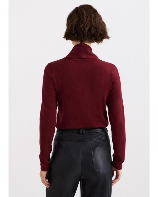 Phase Eight Red Lottie Cowl Neck Knit