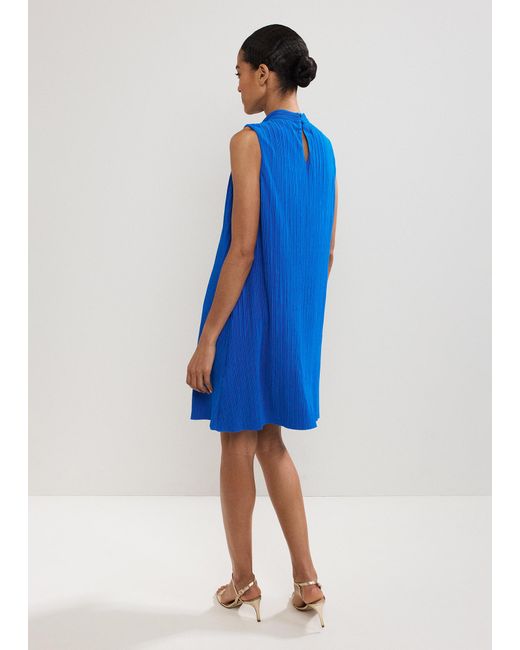 Phase Eight Blue Betsie Plisse Swing Dress