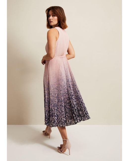 Phase Eight Natural Simara Printed Midi Dress