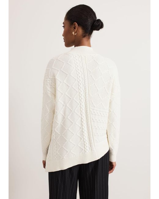 Phase Eight White Casey Ivory Cable Jumper