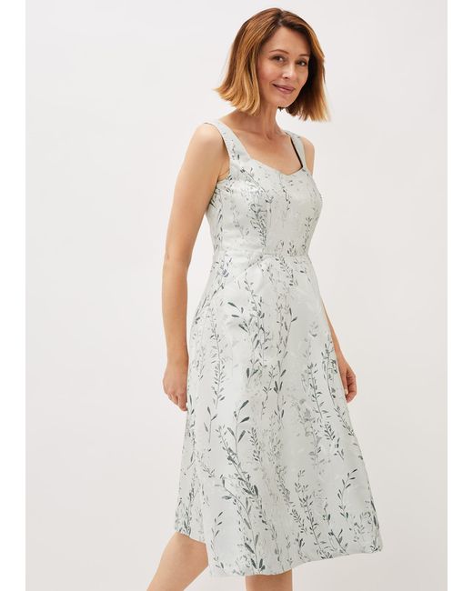 Phase Eight Multicolor Becka Floral Jacquard Fit And Flare Dress