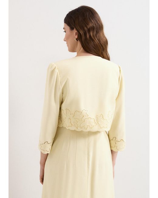 Phase Eight Natural Wilda Embroidered Tie Jacket