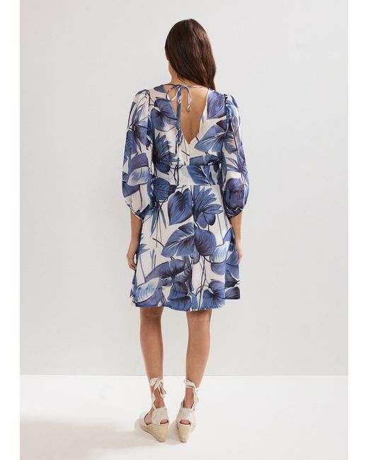 Phase Eight Blue Kaya Printed Short Dress