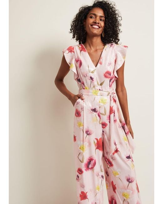 Phase Eight Pink 's Rhiannon Sequin Printed Jumpsuit