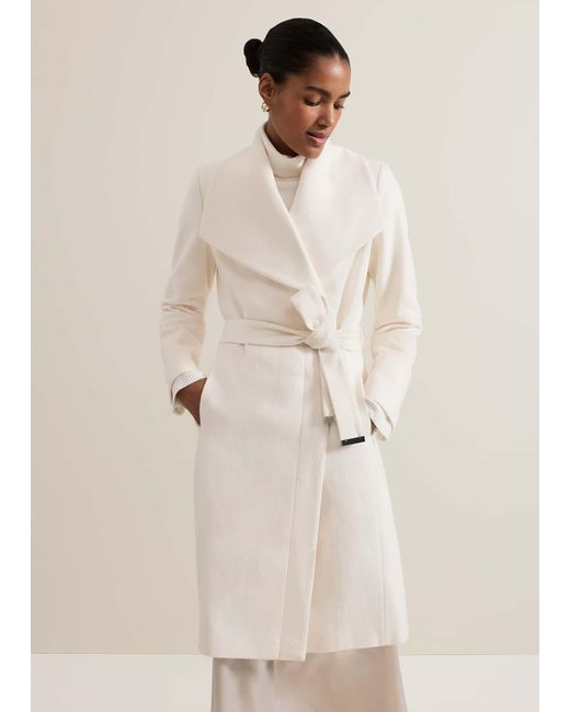 Phase Eight Natural Nicci Belted Wool Coat