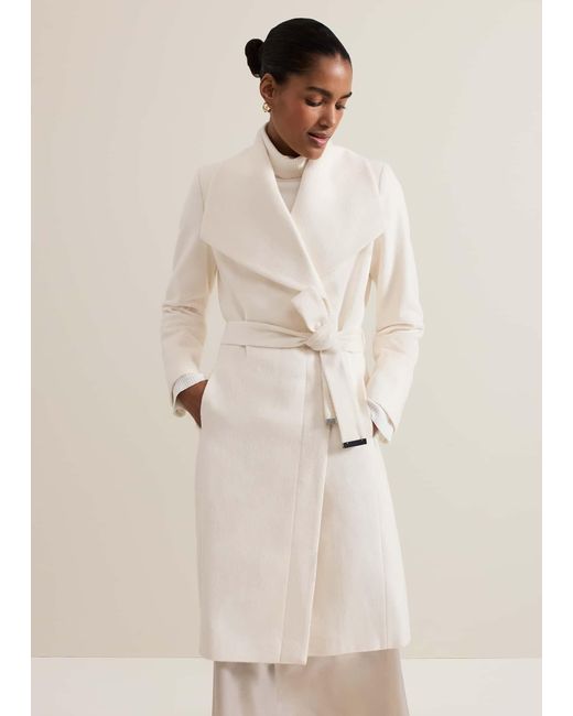 Phase Eight Natural 's Nicci Belted Wool Coat