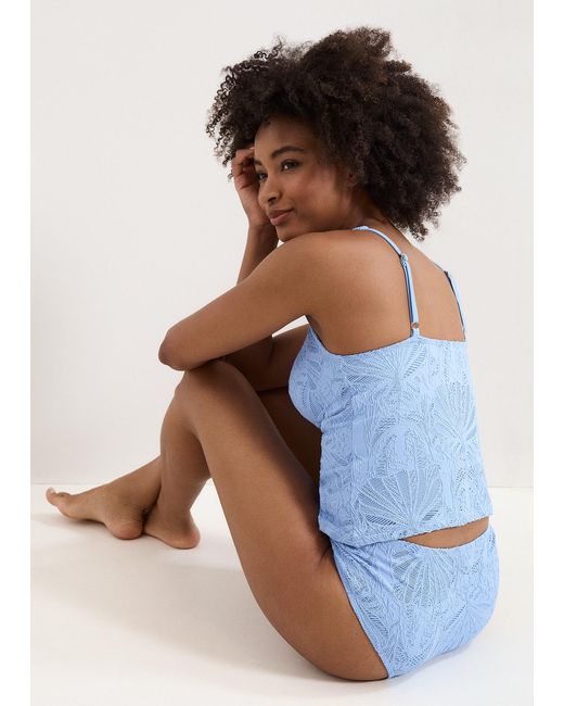 Phase Eight Blue Textured Tankini Top