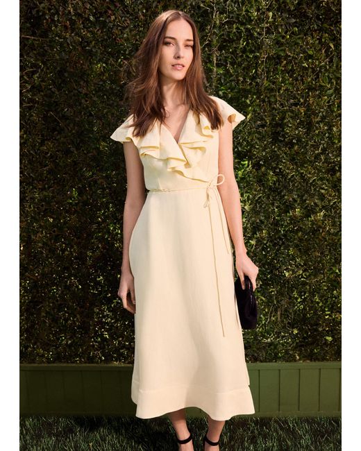 Phase Eight Natural Matilda Linen Blend Midi Dress
