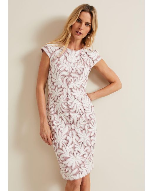 Phase Eight White Karima Tapework Dress
