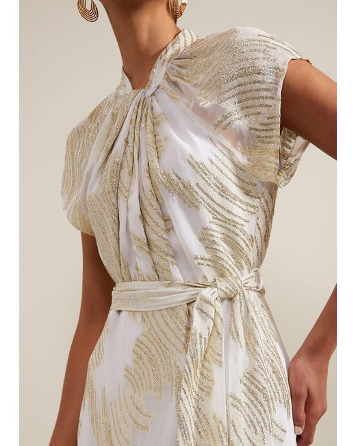 Phase Eight Natural 's Kerena Shimmer Maxi Dress