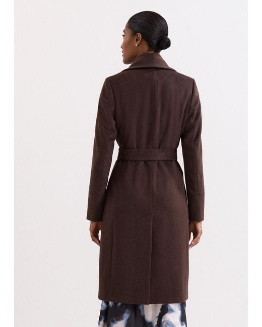 Phase Eight Brown Nicci Belted Wool Coat