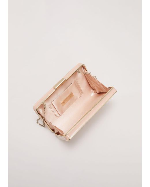 Phase Eight Natural 's Patent Box Clutch