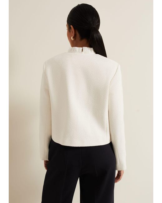 Phase Eight White Petite Ripley Boucle Jacket