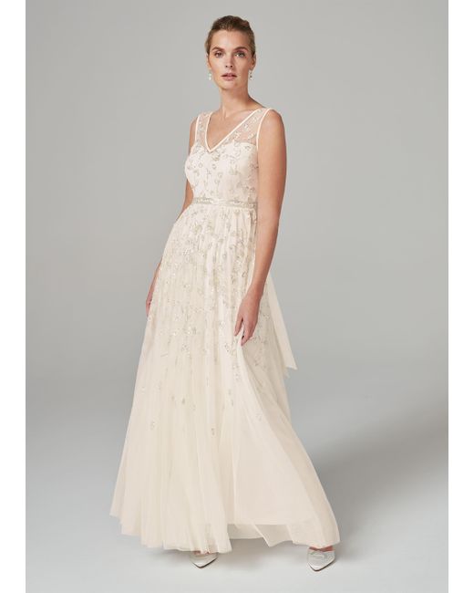 Phase Eight Natural Millicent Beaded Wedding Dress