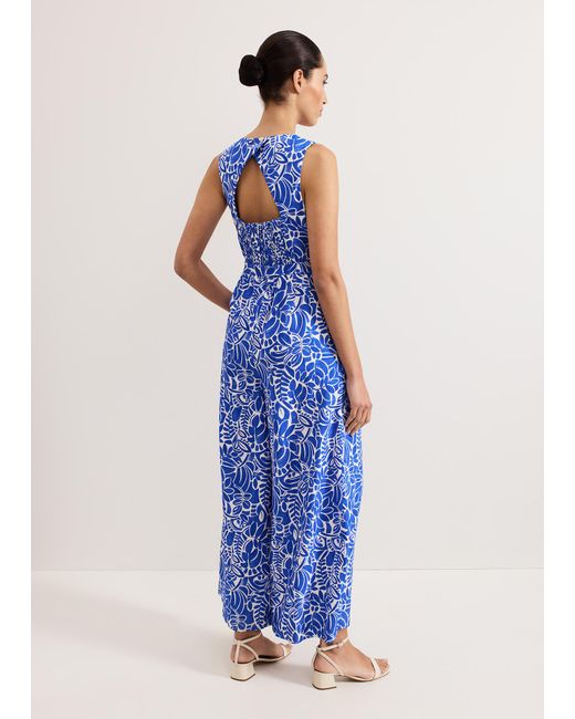 Phase Eight Blue Marta Printed Jumpsuit