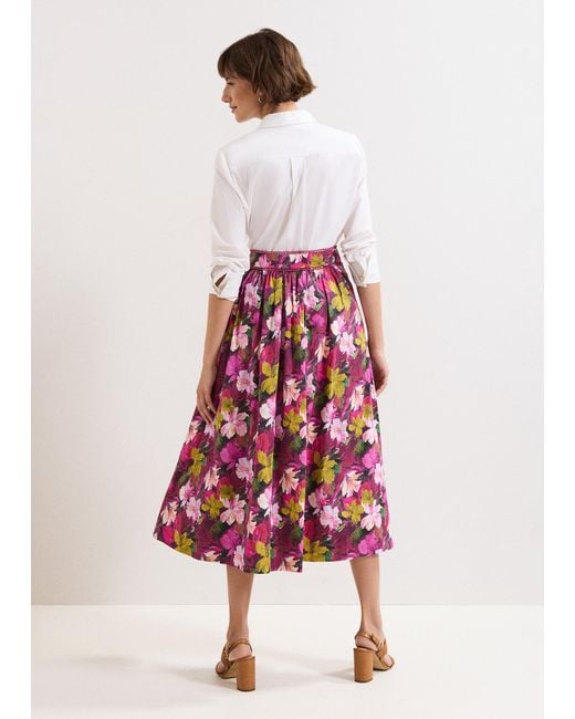 Phase Eight Red Arina Floral Skirt