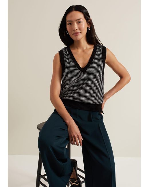 Phase Eight Multicolor Zoe Tweed Knit Tank