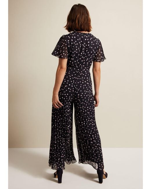 Phase Eight Multicolor Alexandra Spot Pleat Jumpsuit