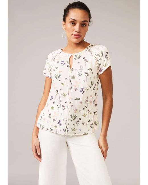 Phase Eight White Cleo Floral Blouse