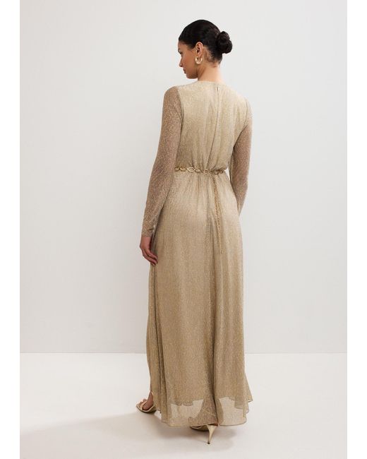 Phase Eight Natural Masie Metallic Jersey Maxi Dress