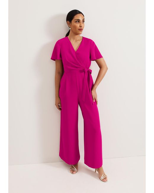 Phase Eight Pink Petite Julissa Wide Leg Jumpsuit