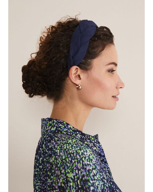 Phase Eight Blue Plaited Headband