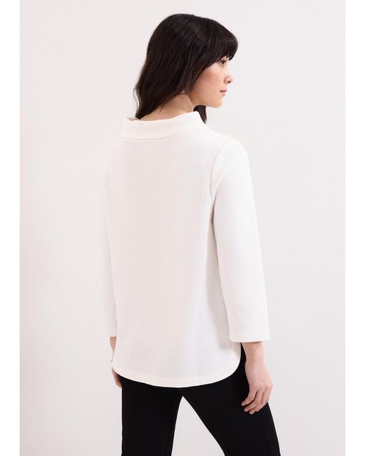 Phase Eight White Solene Textured Top