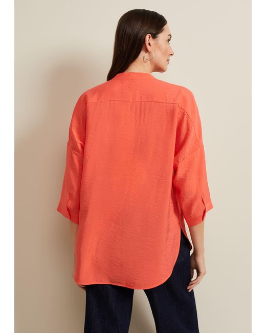 Phase Eight Red Cynthia Longline Shirt