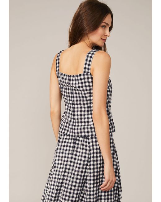 Phase Eight White Gingham Cami Top