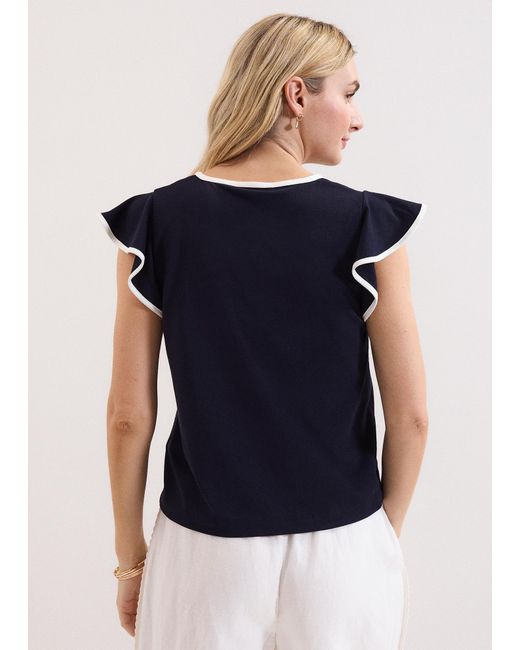 Phase Eight Blue Fleur Top