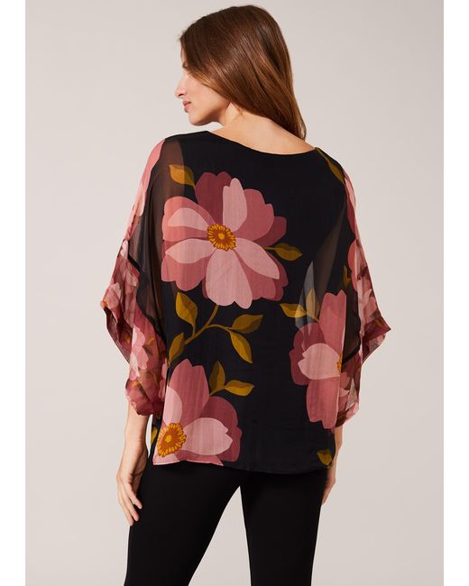 Phase Eight Blue Anemone Silk Blouse