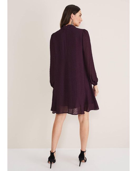 Phase Eight Purple Everly Textured Swing Dress