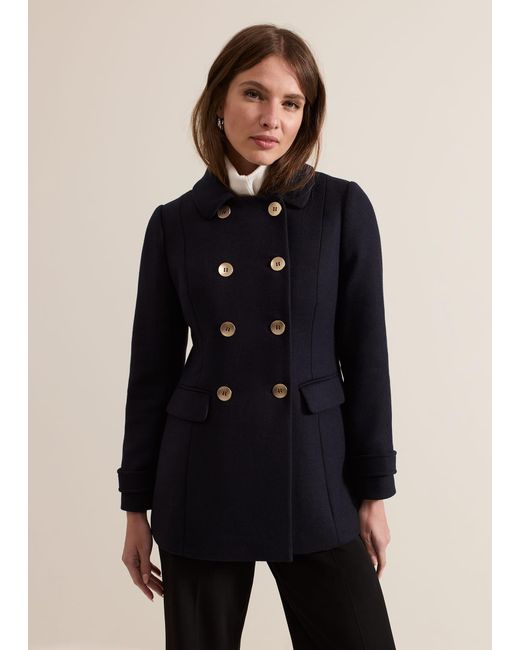 Phase Eight Blue Petite Aurelie Peacoat