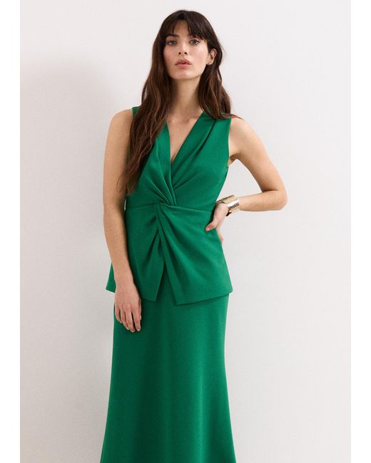Phase Eight Green Nisha Twist Midi Dress