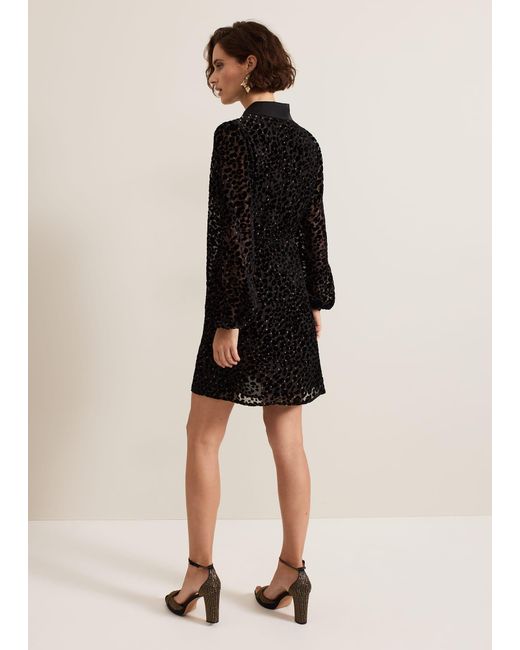 Phase Eight Black Esin Shimmer Shirt Dress