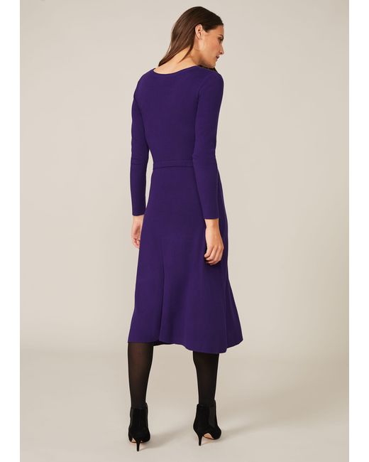 Phase Eight Purple Mel Fit And Flare Midi Dress