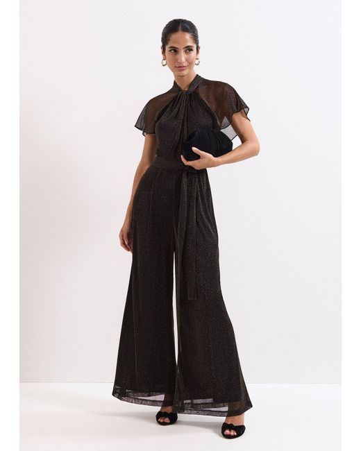 Phase Eight White Amara Shimmer Wide Leg Jumpsuit