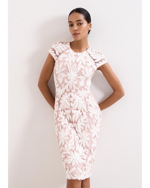 Phase Eight Pink Petite Karima Tapework Dress
