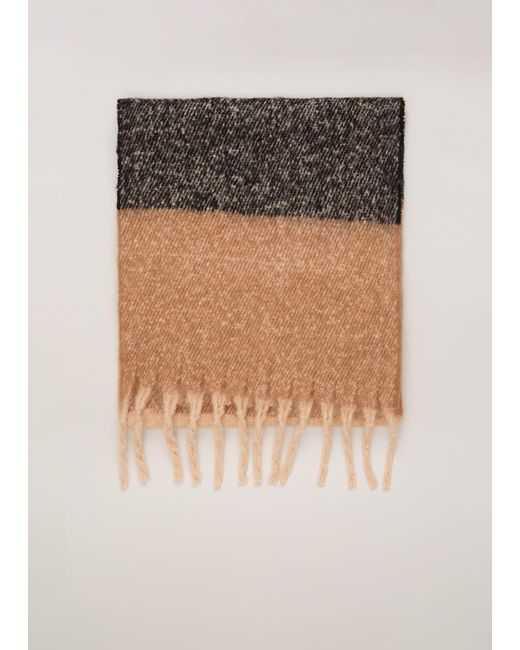 Phase Eight Natural Oversized Stripe Brushed Scarf