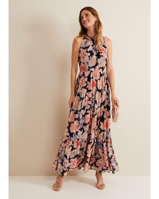 Phase Eight Natural 's Vora Printed Tiered Maxi Dress